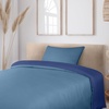 Utopia Bedding Bettwäsche 135×200 cm + 1 Kissenbezug 80×80 cm, Blaugrün(Marineblau/Hellblau)