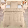 Utopia Bedding Bettwäsche 220×240 Set – Mikrofaser Bettbezug 240×220 cm + 2 Bestickte Kissenbezüge 65×65 cm – Schwarz(Beige)