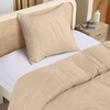 Utopia Bedding Bettwäsche 220×240 Set – Mikrofaser Bettbezug 240×220 cm + 2 Bestickte Kissenbezüge 65×65 cm – Schwarz(Beige)