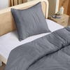 Utopia Bedding Bettwäsche 220×240 Set – Mikrofaser Bettbezug 240×220 cm + 2 Bestickte Kissenbezüge 65×65 cm – Schwarz(Grau)
