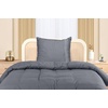 Utopia Bedding Bettwäsche 220×240 Set – Mikrofaser Bettbezug 240×220 cm + 2 Bestickte Kissenbezüge 65×65 cm – Schwarz(Grau)