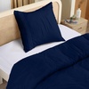 Utopia Bedding Bettwäsche 220×240 Set – Mikrofaser Bettbezug 240×220 cm + 2 Bestickte Kissenbezüge 65×65 cm – Schwarz(Marineblau)