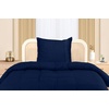 Utopia Bedding Bettwäsche 220×240 Set – Mikrofaser Bettbezug 240×220 cm + 2 Bestickte Kissenbezüge 65×65 cm – Schwarz(Marineblau)