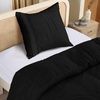 Utopia Bedding Bettwäsche 220×240 Set – Mikrofaser Bettbezug 240×220 cm + 2 Bestickte Kissenbezüge 65×65 cm – Schwarz(Schwarz)