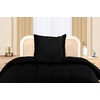 Utopia Bedding Bettwäsche 220×240 Set – Mikrofaser Bettbezug 240×220 cm + 2 Bestickte Kissenbezüge 65×65 cm – Schwarz(Schwarz)