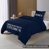 Utopia Bedding Seersucker Bettwäsche 135×200 4teilig – Mikrofaser Polyester 2 Bettbezug 135×200 cm + 2 Kissenbezug 80×80 cm – Weiß(Marineblau)