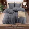 Utopia Bedding Seersucker Bettwäsche 135×200 Set – Mikrofaser Polyester Bettbezug 135×200 cm + 1 Kissenbezug 80×80 cm- Beige(Grau)