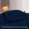 Utopia Bedding Seersucker Bettwäsche 135×200 Set – Mikrofaser Polyester Bettbezug 135×200 cm + 1 Kissenbezug 80×80 cm- Beige(Marineblau)