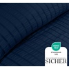 Utopia Bedding Seersucker Bettwäsche 135×200 Set – Mikrofaser Polyester Bettbezug 135×200 cm + 1 Kissenbezug 80×80 cm- Beige(Marineblau)