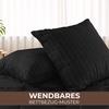 Utopia Bedding Seersucker Bettwäsche 135×200 Set – Mikrofaser Polyester Bettbezug 135×200 cm + 1 Kissenbezug 80×80 cm- Beige(Schwarz)