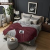 Utopia Bedding Waffeldecke Sommerdecke Kuscheldecke (228×228 cm,KühlesGrau)(Bordeaux)
