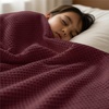 Utopia Bedding Waffeldecke Sommerdecke Kuscheldecke (228×228 cm,KühlesGrau)(Bordeaux)