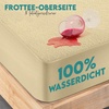 Wasserdichter Matratzenschoner 140×190 cm, 30 cm tief matratzenschutz(Beige)