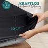 Wasserdichter Matratzenschoner 140×190 cm, 30 cm tief matratzenschutz(Schwarz)