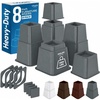 8er-Pack Utopia Home Betterhöhung Möbelerhöher Verstellbar – Schwarz(Grau)