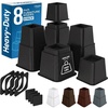 8er-Pack Utopia Home Betterhöhung Möbelerhöher Verstellbar – Schwarz(Schwarz)