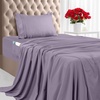 Utopia Bedding Bettlaken Set (3 Teilige, Schwarz), Polyester Mikrofaser, Oeko-Tex Zertifiziert, Spannbettlaken 90×190, Bettlaken 167×243, 1 Bestickten Kissenbezug 50×75(Lavendel)