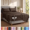 Utopia Bedding Bettlaken Set (3 Teilige, Schwarz), Polyester Mikrofaser, Oeko-Tex Zertifiziert, Spannbettlaken 90×190, Bettlaken 167×243, 1 Bestickten Kissenbezug 50×75(Braun)