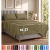 Utopia Bedding Bettlaken Set (3 Teilige, Schwarz), Polyester Mikrofaser, Oeko-Tex Zertifiziert, Spannbettlaken 90×190, Bettlaken 167×243, 1 Bestickten Kissenbezug 50×75(Oliv/Blatt für Mich (Leaf It To Me))