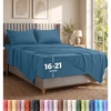 Utopia Bedding Bettlaken Set (3 Teilige, Schwarz), Polyester Mikrofaser, Oeko-Tex Zertifiziert, Spannbettlaken 90×190, Bettlaken 167×243, 1 Bestickten Kissenbezug 50×75(Blaue Abenddämmerung)