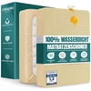Wasserdichter Matratzenschoner 140×190 cm, 30 cm tief matratzenschutz(Beige)