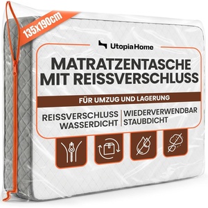 Matratzenhülle für Umzug 90×190 cm, wasserdicht Kunststoff Matratzenschutz(135 x 190 x 30 cm)