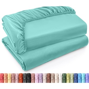 Utopia Bedding – 6er Set Spannbettlaken 160 x 200 cm – Weiß(Blau (Spa Blue))