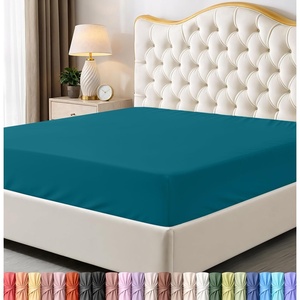 Utopia Bedding – 6er Set Spannbettlaken 160 x 200 cm – Weiß(Denim-blau)
