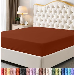 Utopia Bedding – 6er Set Spannbettlaken 160 x 200 cm – Weiß(Orange/Abendrot im Zickzackmuster (Sunset Chevron))