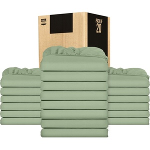Utopia Bedding – 6er Set Spannbettlaken 160 x 200 cm – Weiß(Salbei)