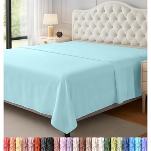 Utopia Bedding – Bettlaken ohne Gummizug – 225x255cm – Grau(Blau (Spa Blue))