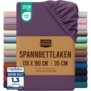 Utopia Bedding – Spannbettlaken 135x190cm – Lila(Lila)