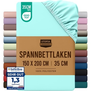 Utopia Bedding – Spannbettlaken 135x190cm – Lila(Spa Blau)
