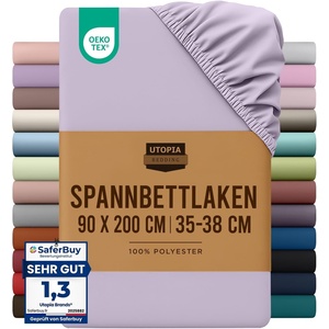 Utopia Bedding – Spannbettlaken 140x200cm – Burgunderrot(Lavendel)