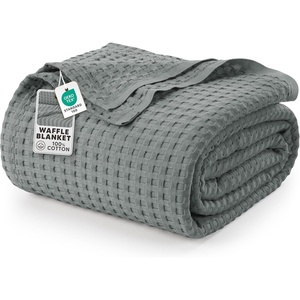 Utopia Bedding 100% Baumwolle Waffeldecke Kuschedecke 300 GSM (Anthrazitgrau – 274 x 228 cm) weiche leichte, atmungsaktive tagesdecke, Sofa & Couch überwurf für alle Jahreszeiten(Perlgrau)