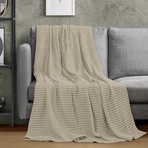 Utopia Bedding 100% Baumwolle Waffeldecke Kuschedecke 300 GSM (Anthrazitgrau – 274 x 228 cm) weiche leichte, atmungsaktive tagesdecke, Sofa & Couch überwurf für alle Jahreszeiten(Khaki)