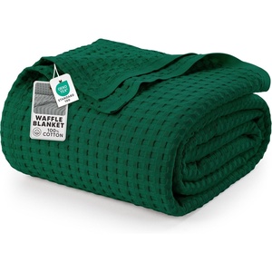 Utopia Bedding 100% Baumwolle Waffeldecke Kuschedecke 300 GSM (Anthrazitgrau – 274 x 228 cm) weiche leichte, atmungsaktive tagesdecke, Sofa & Couch überwurf für alle Jahreszeiten(Waldgrün)