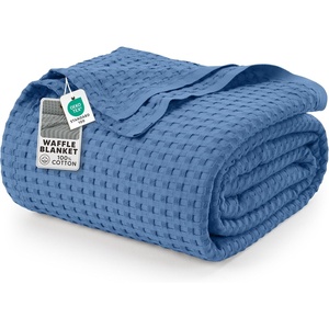 Utopia Bedding 100% Baumwolle Waffeldecke Kuschedecke 300 GSM (Anthrazitgrau – 274 x 228 cm) weiche leichte, atmungsaktive tagesdecke, Sofa & Couch überwurf für alle Jahreszeiten(Wedgewood)