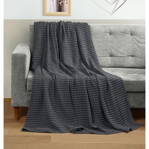 Utopia Bedding 100% Baumwolle Waffeldecke Kuschedecke 300 GSM (Anthrazitgrau – 274 x 228 cm) weiche leichte, atmungsaktive tagesdecke, Sofa & Couch überwurf für alle Jahreszeiten(Anthrazitgrau)