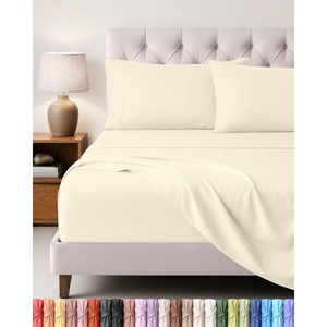 Utopia Bedding 4 Teilige Bettlaken Set, 180x200cm, Burgunderrot(Elfenbein)