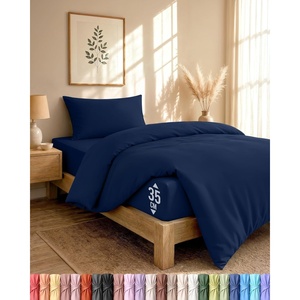 Utopia Bedding 4teilig Bettwäsche-sets – Beige(Marineblau)