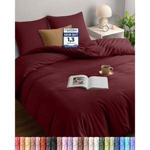 Utopia Bedding Bettwäsche 135×200 cm + 1 Kissenbezug 80×80 cm, Blaugrün(Bordeaux)