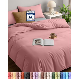 Utopia Bedding Bettwäsche 135×200 cm + 1 Kissenbezug 80×80 cm, Blaugrün(Rosa)