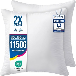Utopia Bedding Kissenfüllung 80×80 2er Set Innenkissen Kissen Sofakissen(80×80 cm 2er Set)