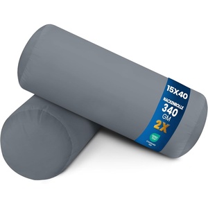 Utopia Bedding Nackenrolle 2er Set Kissenrolle Knierolle Lagerungsrolle(Grau)