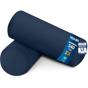 Utopia Bedding Nackenrolle 2er Set Kissenrolle Knierolle Lagerungsrolle(Marineblau)