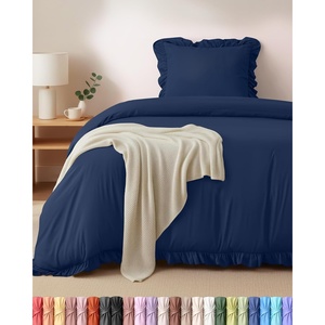 Utopia Bedding Rüsche Bettwäsche 135×200 Set, Schwarz(Marineblau)