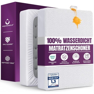 Wasserdichter Matratzenschoner 140×190 cm, 30 cm tief matratzenschutz(Weiß)