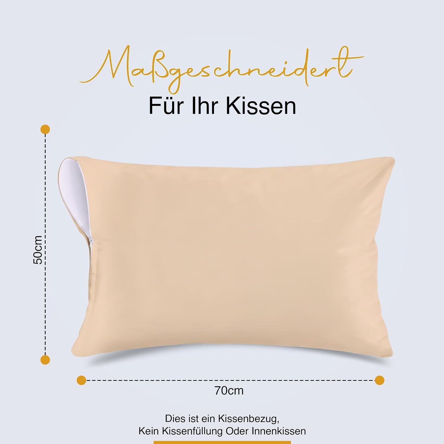 image:imagewasserdichte Kissenbezug Mit Reiverschluss 40x80cm 2er Gegen BettwanzenBeige