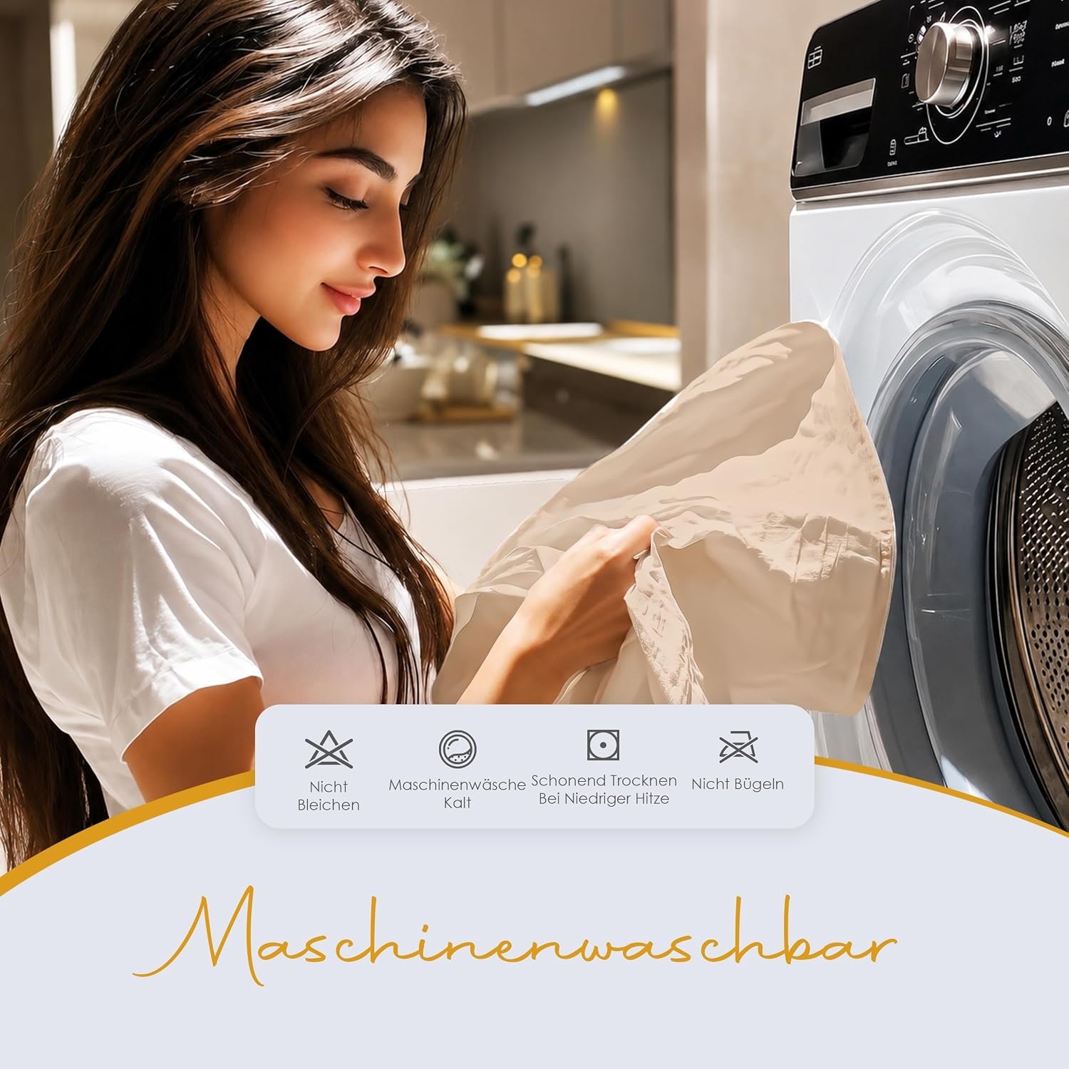image:imagewasserdichte Kissenbezug Mit Reiverschluss 40x80cm 2er Gegen BettwanzenBeige